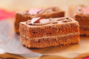 Chocolate cake with sweet cream