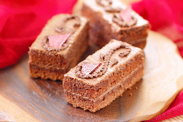 Chocolate cake with sweet cream