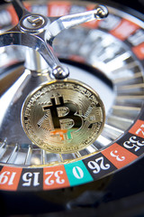 bitcoin on the table in the casino