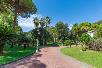 Obraz premium Salerno (Italy) - The historic center and the port of the big city on Tirreno sea, Campania region, southern Italy. 