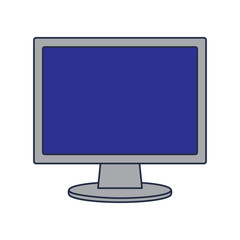monitor computer keyboard technology device screen vector illustration blue screen