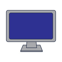 monitor computer keyboard technology device screen vector illustration blue screen