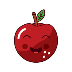 apple happy fruit kawaii icon image vector illustration design 