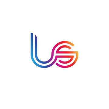 Initial lowercase letter ls, linked outline rounded logo, colorful vibrant gradient color