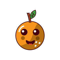 orange happy fruit kawaii icon image vector illustration design 