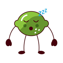lime or lemon sleeping fruit kawaii icon image vector illustration design 
