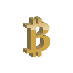 The letter B - the financial sign bitcoin