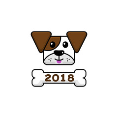 Symbol of the new year 2018 - funny dog