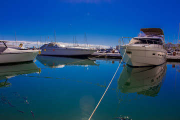 Naklejka premium Port. Port of Puerto Banus, Marbella, Costa del Sol, Andalusia, Spain. Picture taken – 21 november 2017.