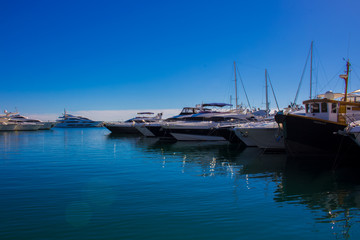 Fototapeta premium Port. Port of Puerto Banus, Marbella, Costa del Sol, Andalusia, Spain. Picture taken – 21 november 2017.