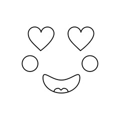 heart eyes love face emoji icon image vector illustration design 