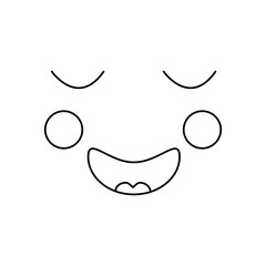 happy relaxed bliss face emoji icon image vector illustration design 