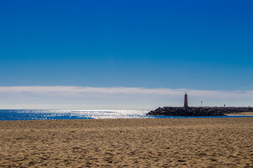 Lighthouse. Port of Puerto Banus, Marbella, Costa del Sol, Andalusia, Spain.