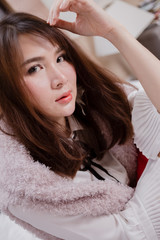 Fototapeta premium hair style,asia women vintage style color tone