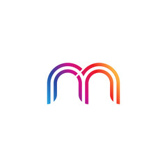 Obraz premium Initial lowercase letter rm, mr, linked outline rounded logo, colorful vibrant gradient color