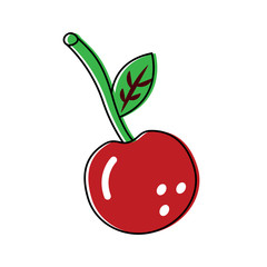 cherry fruit delicious vitamins nutrition food vector illustration