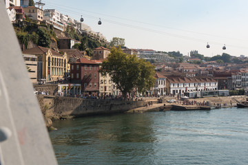 Obraz premium View of Vila Nova de Gaia, from Luis I bridge.