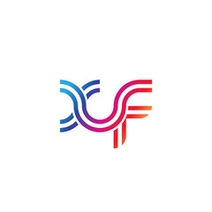 Fototapeta premium Initial lowercase letter xf, linked outline rounded logo, colorful vibrant gradient color