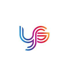 Initial lowercase letter ys, linked outline rounded logo, colorful vibrant gradient color