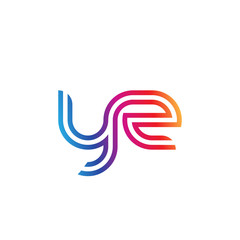 Initial lowercase letter yz, linked outline rounded logo, colorful vibrant gradient color