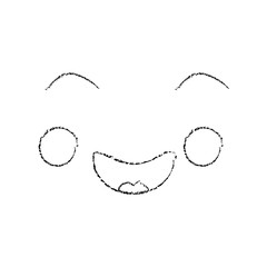 happy face emoji icon image vector illustration design sketch line