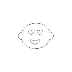 lime or lemon in love heart eyes fruit kawaii icon image vector illustration design sketch line