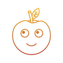 kawaii cute apple funny fruit vector illustration