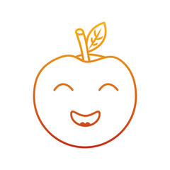 kawaii cute apple funny fruit vector illustration