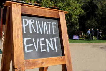 Chalkboard Private Event Sign - 183033590