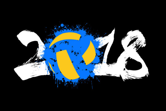 Abstract number 2018 and volleyball