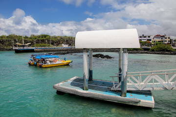 Boat dock at Puerto Ayora on Santa Cruz Island, Galapagos National Park, Ecuador