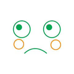 kawaii face expression facial gesture cartoon vector illustration line green orange