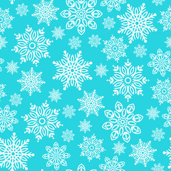 Vector seamless pattern with snowflakes