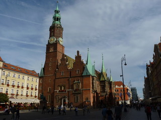 Town hall on market square in Wroclaw Poland 