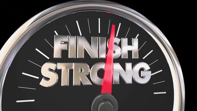 Finish Strong Speedometer Win Race Competition End 3d Animation