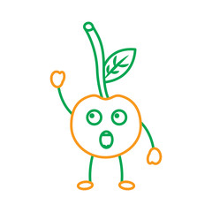 cherry yelling talking fruit kawaii icon image vector illustration design 