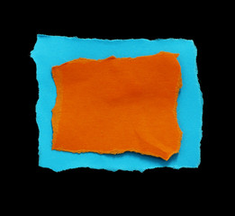 colored torn paper as a background. copy space