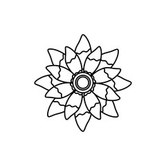 single flower topview con image vector illustration design  black line black line