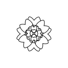 single flower topview con image vector illustration design  black line black line