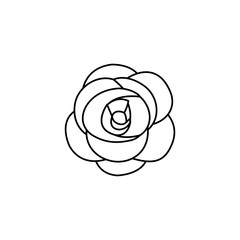 single flower topview con image vector illustration design  black line black line