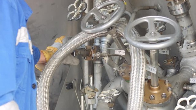 Operator closes the valve