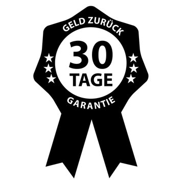 Seal Badge 30 Days Cash Back Guarantee With German Words
