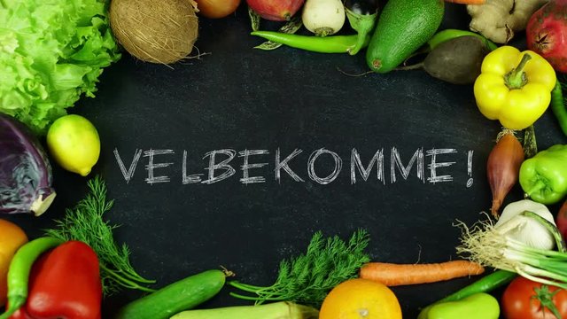 Velbekomme Danish fruit stop motion, in English Bon appetit