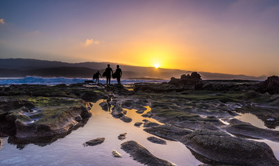 Sunset at El Confital beach, La Isleta peninsula, Gran Canaria, Spain