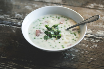 Creamy ham and potato soup