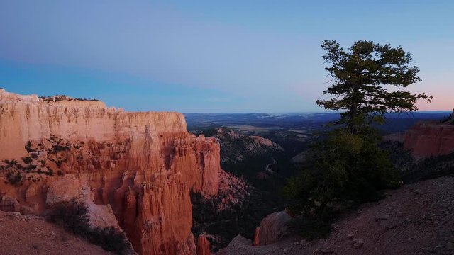 Amazing Bryce Canyon in the evening - view after sunset