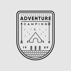 Adventure vintage logo vector design illustration outdoor sign emblem