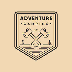 Adventure vintage logo vector design illustration outdoor sign emblem