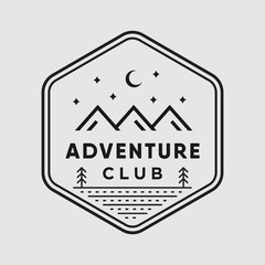 Adventure vintage logo vector design illustration outdoor sign emblem