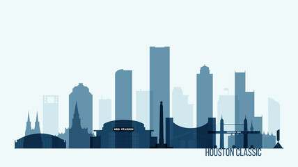 Fototapeta premium Houston skyline buildings vector illustration